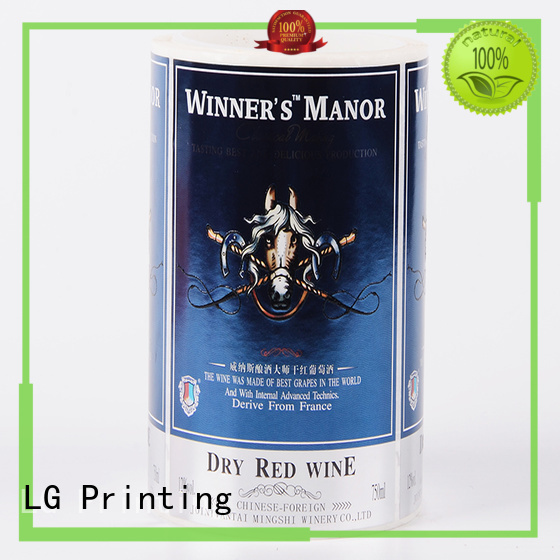 LG Printing bopp vinyl stickers for bottles manufacturer for wine bottle
